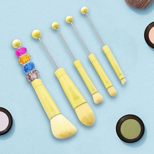 / Juego De 5 Pinceles For Sombras De Ojos Con Cuentas Y