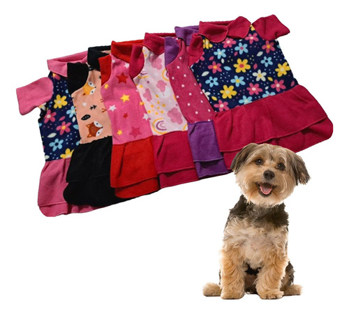 Set X2 Vestidos Abrigo Polar Para Mascotas Fantasia Talle 7