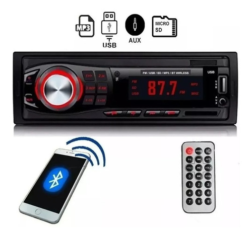 Imagen 2 de 10 de Autoestereo Bluetooth Mp3 Usb Sd Fm Lcd Control Remoto