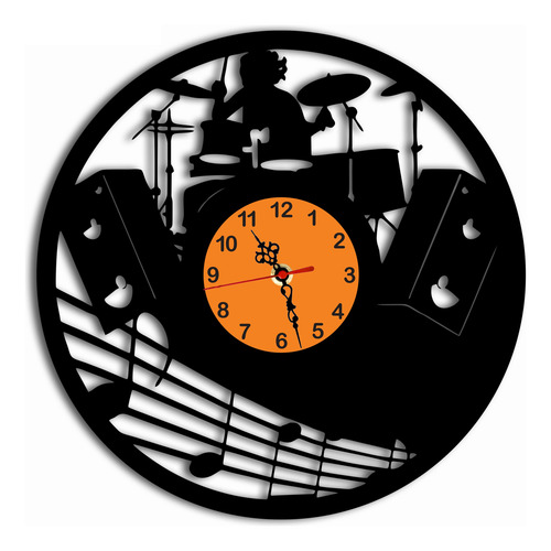 Reloj De Kit De Batería Negro Naranja