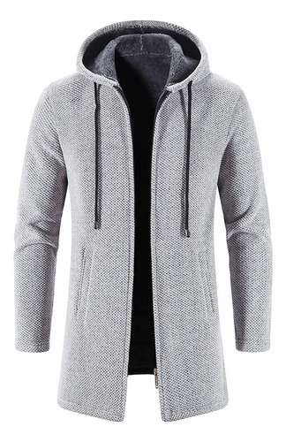 Chaqueta Tipo Cárdigan Largo Con Capucha Para Hombre/chaquet