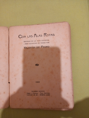 Con Las Alas Rotas Valentín De Pedro 1916