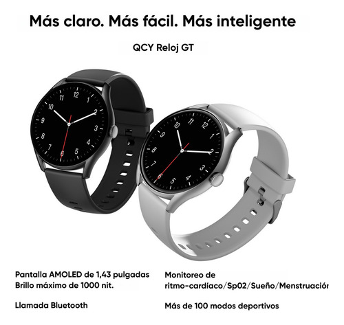 Smartwatch Qcy Watch Gt - Negro