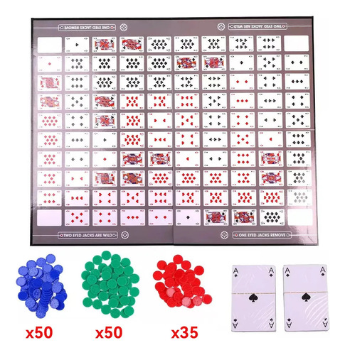 Juego De Mesa Sequence Tablero De Cartas De Cartas Tarjetas Y Fichas Sequence Game Original De Coco Pala 1989