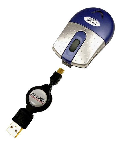 Imagem 1 de 2 de Mini Mouse Óptico Com Cabo Retrátil Ziplinq  Zip_mouse