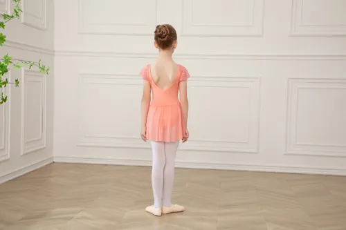 Vestido De Ballet, Poncho Y Medias De Baile De Encaje Para N