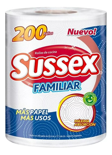 Sussex Nuevo Mega Rollo Cocina X 200 Paños Mas Grandes M R F