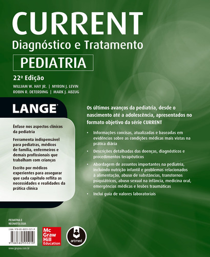 Pediatria, de Hay, William. Current Editorial AMGH EDITORA LTDA.,McGraw-Hill, capa mole em português, 2015