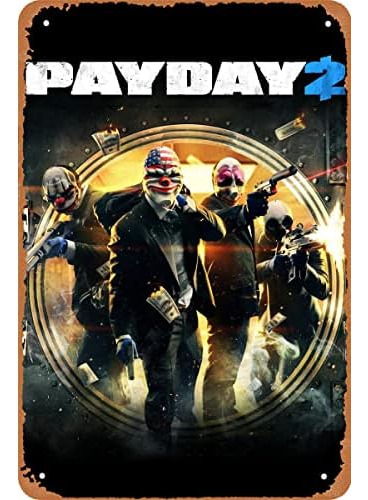 Video Game Tin Sign Payday 2 Poster Vintage Metal Signs...