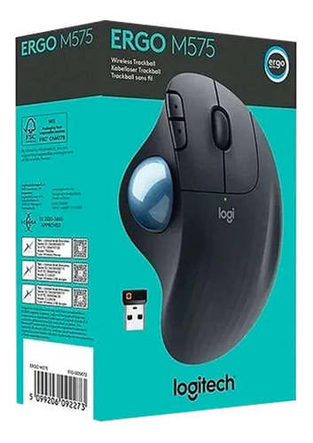Mouse Logitech Ergo M575 Bluetooth 2000 Dpi Trackball Negro
