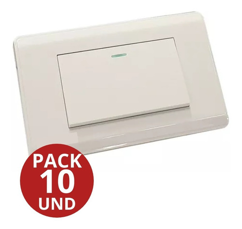 Interruptor Simple Blanco 16a 250v Pack 10 Und