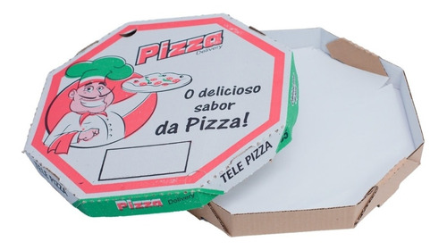 Caixa De Pizza Oitavada Basic N° 25 Com 25 Unidades Cor Timbrada