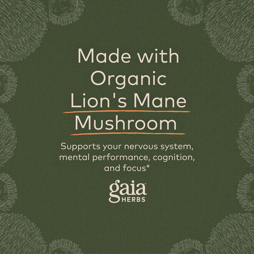 Suplemento Gaia Herbs Lions Mane Mushroom 40 Cápsulas