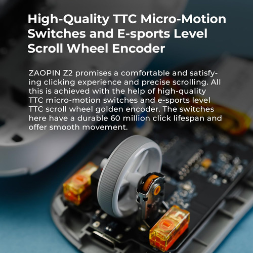 Mouse Inalámbrico Mechkeys Zaopin Z2, Ratón Inalámbrico De J