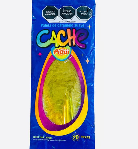 Cache Paleta De Caramelo Suave Cachetada 20pz 200g