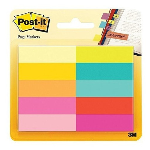 Post-it Página Marcadores, 1-2 Pulgadas X 1 3-4 Pulgadas, Su