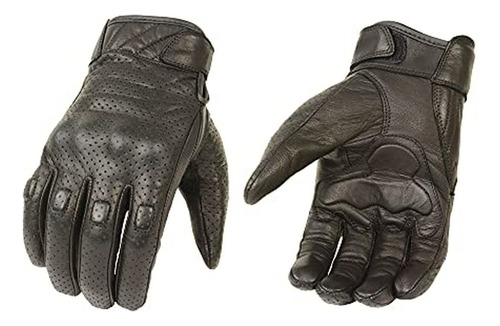 Guantes De Cuero Perforado Premium Para Moto Mg7500.