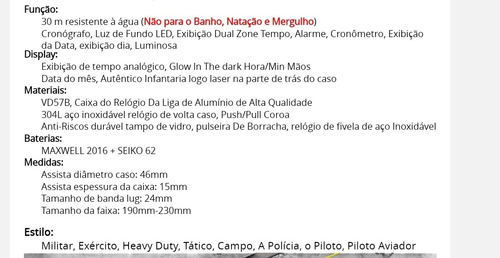 Relógio Militar Infantry (edição Especial).