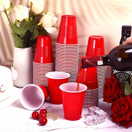 . 50 Vasos Desechable Plástico Bicolor Prémium Eventos