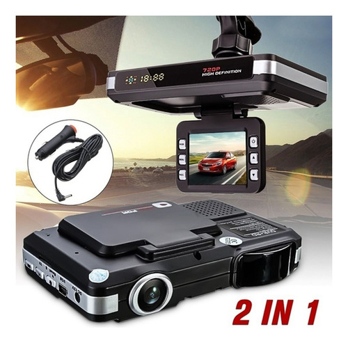 2 Em 1 Hd 2.0 G-sensor Display Lcd Para Carro Dvr Gravador