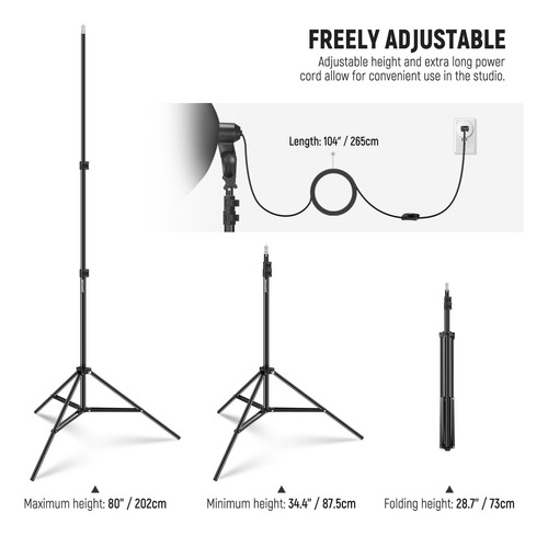Neewer 35w Softbox Kit De Iluminación Led Luz 60x60cm, 5700k