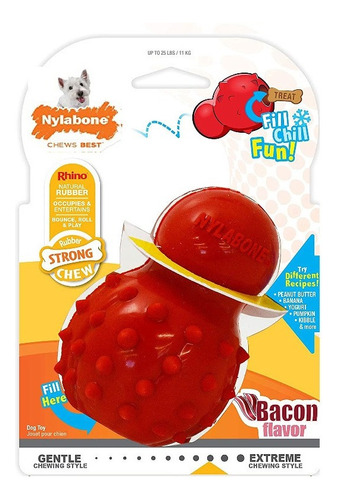 Juguete Red Cone Nylabone Sabor Tocino, Perros Hasta 11 Kg Color Rojo