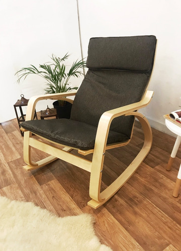 Mecedora Volgar + Mesa Nuuk + Perchero Linea Nórdica Color Gris Tostado