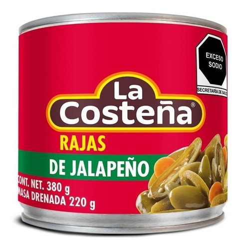 Chiles Jalapeños Rajas La Costeña En Escabeche 380 Gr