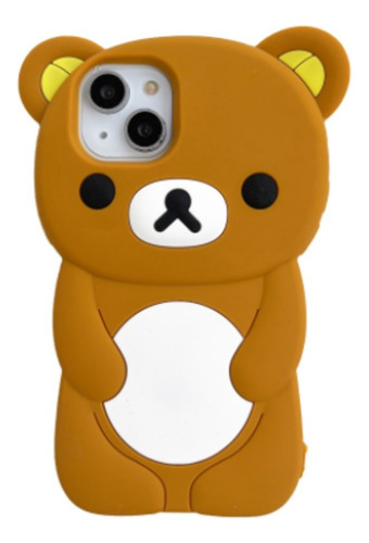 Funda 3d Dibujos Animados Marrón Pequeño Silicona Phone Case