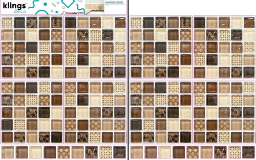 Imagen 2 de 4 de Vinilos Decorativos Azulejos Adhesivos Venecitas Vidrio