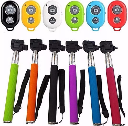 Pau De Selfie Monopod + Controle Bluetooth + Suporte Celular