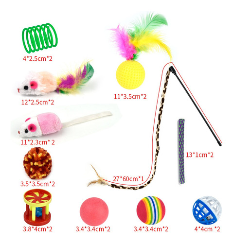 Juego 22pk Túnel De Gato Plegable Juguete Mascota Pluma Bola