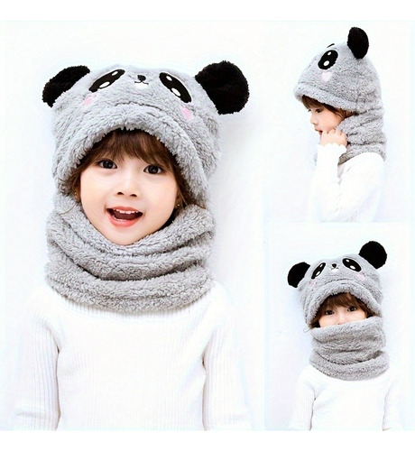 Conjunto De Gorro Y Bufanda De Oso De Dibujos Animados For