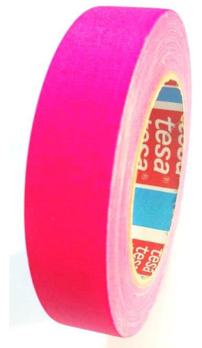 Cinta De Tela Tesa 24mm X25 Metros Pink/rosado Fluorescentre