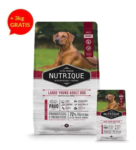 Alimento Nutrique Perro Adulto Grande Bolsa De 15 kg + 3kgs