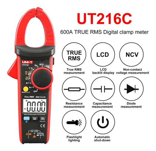 Uni-t Ut216c 600a True Rms Rms Digital Clamp Meder Auto Con