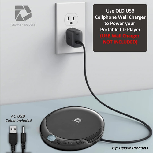 Imagen 2 de 5 de Reproductor De Cd Portatil, Nuevo, Anti Skip, Audifonos