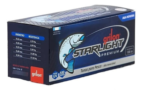 Caja Nylon Grilon Starlight 0.35mm 1200m 9,2kg Baja Memoria 