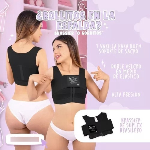 Faja Brasier Reductora Cero Gorditos 100% Moda King Negro M