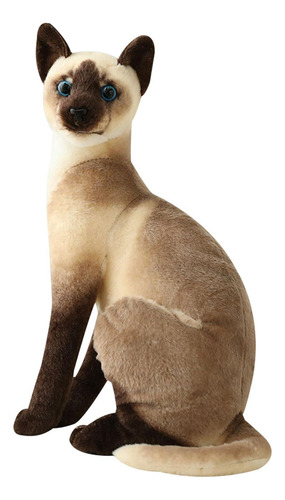 Simulación Suave Gatos Siameses Muñeca 25cm Estilod