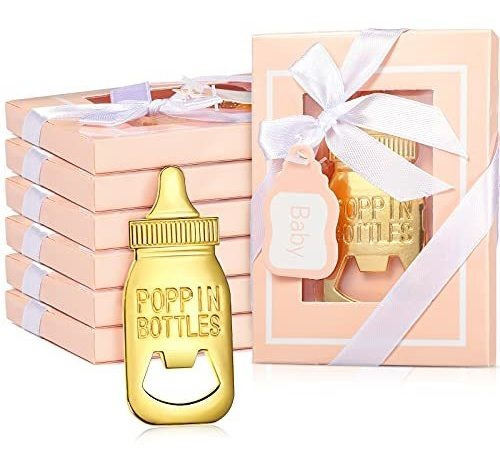 Abrebotellas Baby Shower 16 Piezas En Oro Rosa - Fiesta,