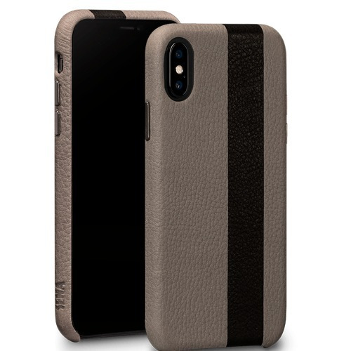 Funda Protector Estuche Cuero iPhone X Y Xs Sena Gris Febo