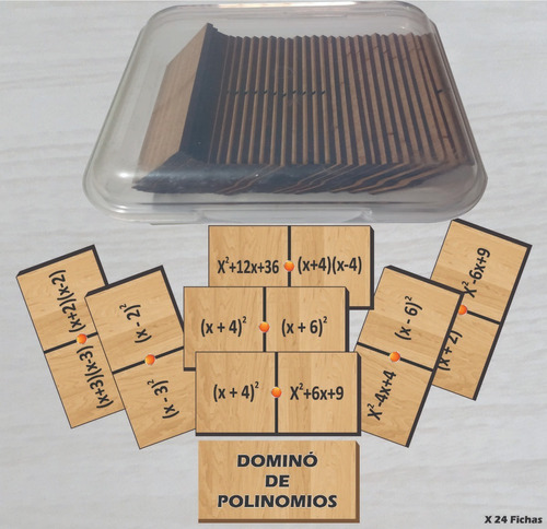 Dominó Cadena De Polinomios X24 Pz, Juego Matemático 