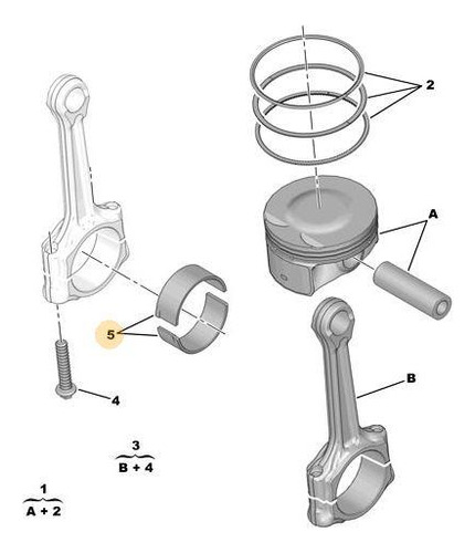 Juego 8 1/2 Cojinetes De Biela Peugeot 208 Peugeot
