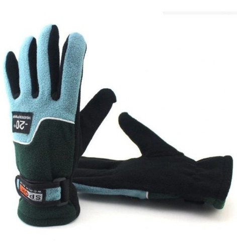 Guantes Termicos De Invierno Verde/celeste