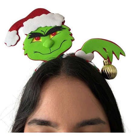 Cintillo Navidad Cotillon Niñas Damas Grinch Mayor Y Detal