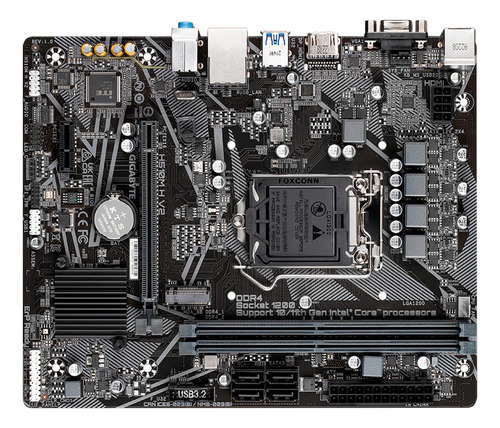 Placa madre Gigabyte Micro-ATX H510m H V2 Lg1200 negra