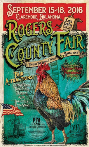 Poster Cowboy Country Vintage Oklahoma 30x50cm Plastificado