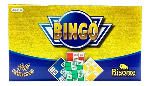 Bingo Familiar Bisonte 90 Números Madera 96 Cartones Lotería