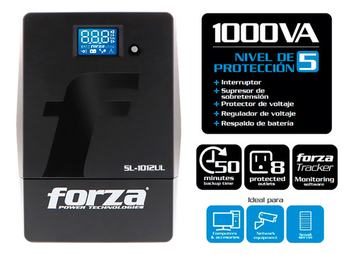 Ups Sl-1012ul 1000va 600w Usb Lcd Táctil 8 Slds Rj-45 Rj-11